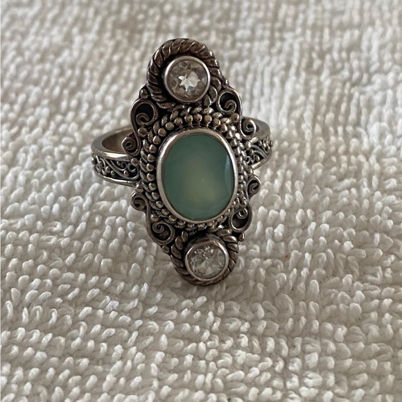 Bali Designs By Robert Manse Sterling Silver Chalcedony Ring Size 6 - Picture 2 of 4